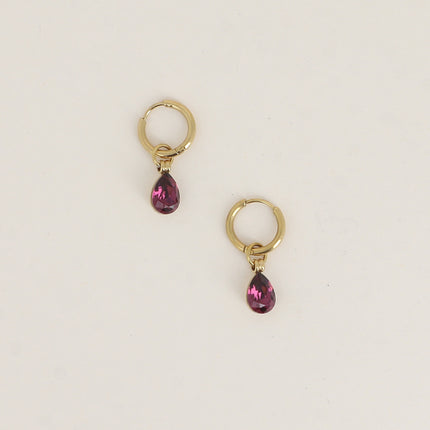 Hoop earrings - adorned with Swarovski® drop crystals