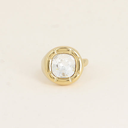 Bague - ornée de cristaux de Swaroski® 10mm, contour strié