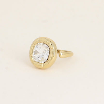 Bague - ornée de cristaux de Swaroski® 10mm, contour strié