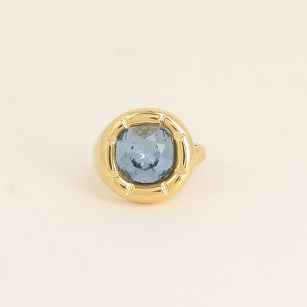Bague - ornée de cristaux de Swaroski® 10mm, contour strié