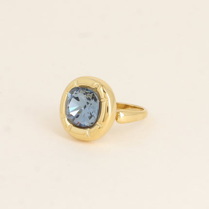 Bague - ornée de cristaux de Swaroski® 10mm, contour strié