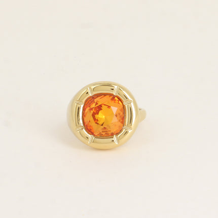 Bague - ornée de cristaux de Swaroski® 10mm, contour strié
