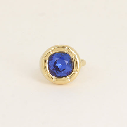 Bague - ornée de cristaux de Swaroski® 10mm, contour strié