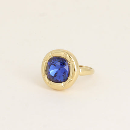 Bague - ornée de cristaux de Swaroski® 10mm, contour strié