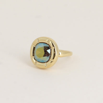 Bague - ornée de cristaux de Swaroski® 10mm, contour strié