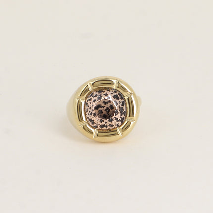 Bague - ornée de cristaux de Swaroski® 10mm, contour strié