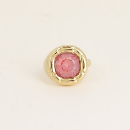 Bague - ornée de cristaux de Swaroski® 10mm, contour strié