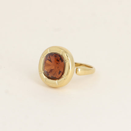 Bague - ornée de cristaux de Swaroski® 10mm, contour strié