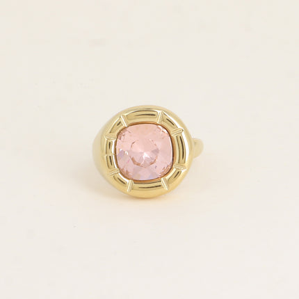 Bague - ornée de cristaux de Swaroski® 10mm, contour strié