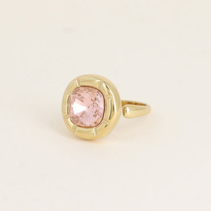 Bague - ornée de cristaux de Swaroski® 10mm, contour strié