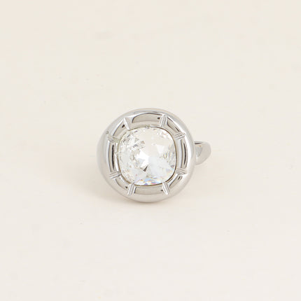 Bague - ornée de cristaux de Swaroski® 10mm, contour strié