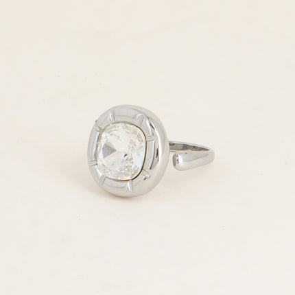 Bague - ornée de cristaux de Swaroski® 10mm, contour strié