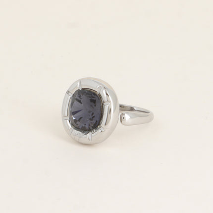 Bague - ornée de cristaux de Swaroski® 10mm, contour strié