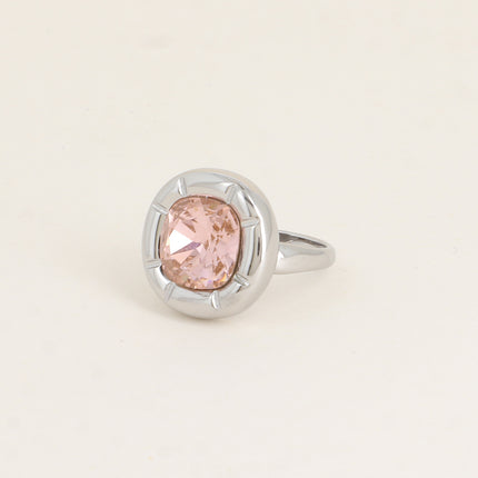 Bague - ornée de cristaux de Swaroski® 10mm, contour strié