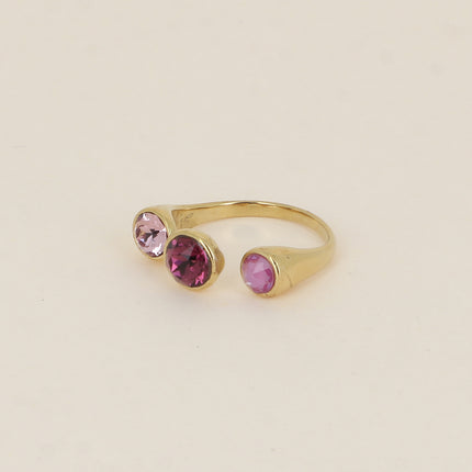 Bague ouverte - ornée de cristaux de Swarovski® SS29, SS24 et PP10