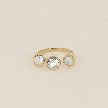 Bague ouverte - ornée de cristaux de Swarovski® SS29, SS24 et PP10