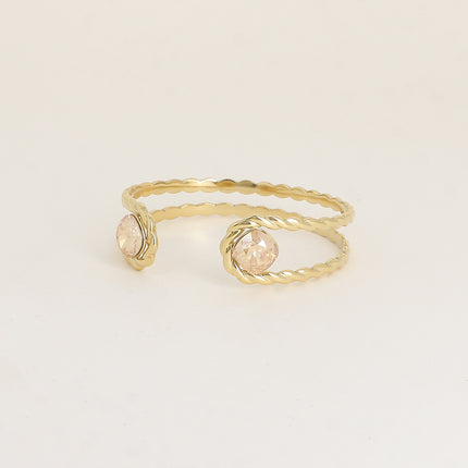 Bangle - 2 twisted rows, adorned with 10mm Swarovski® crystals