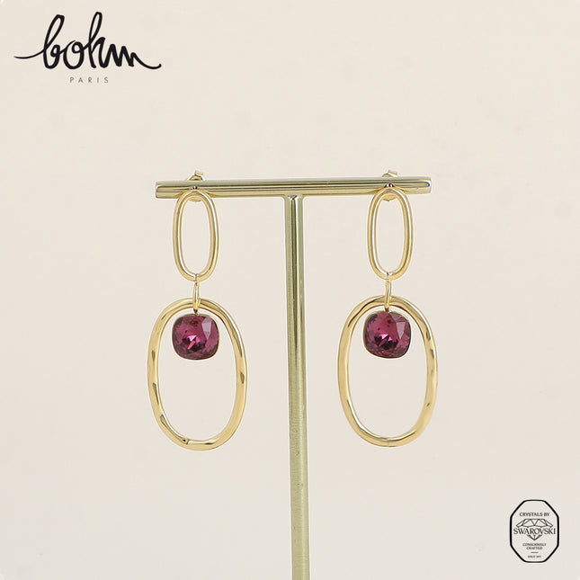 Boucles pendantes - ornées de cristaux de Swarovski® 10mm