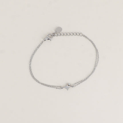 Bracelet - 2 rangs avec pendentif étoilé et cristal
