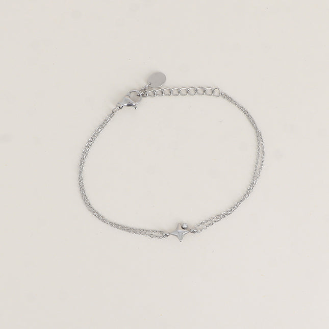 Bracelet - 2 rangs avec pendentif étoilé et cristal