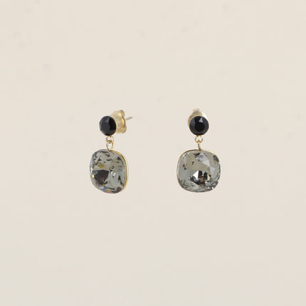 Boucles pendantes - ornées de cristaux de Swarovski® SS24 et 12 mm