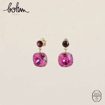 Boucles pendantes - ornées de cristaux de Swarovski® SS24 et 12 mm