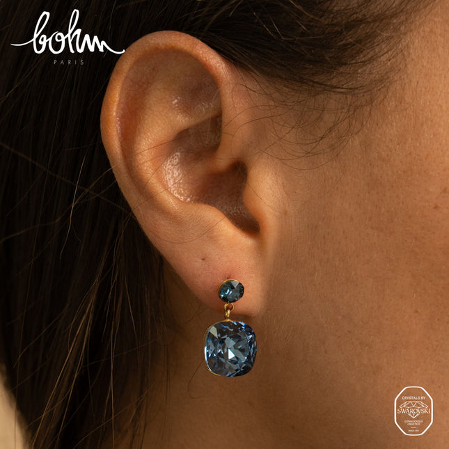 Boucles pendantes - ornées de cristaux de Swarovski® SS24 et 12 mm
