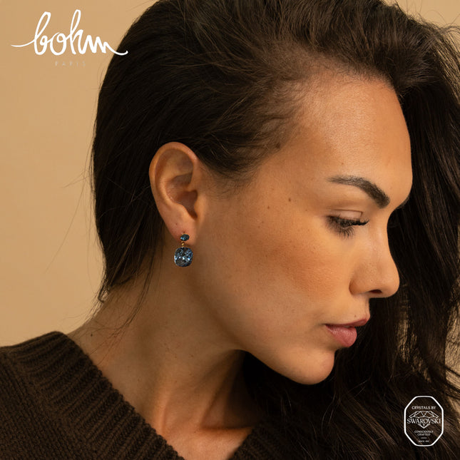 Boucles pendantes - ornées de cristaux de Swarovski® SS24 et 12 mm