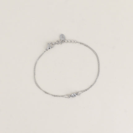 Bracelet - 2 rangs avec cristal oval