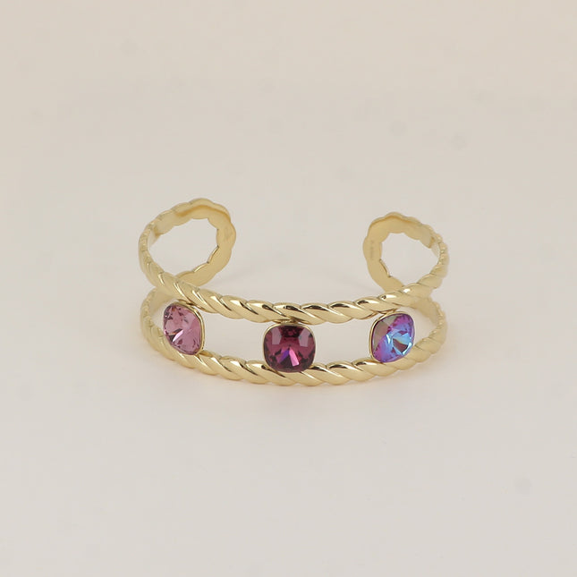 Manchette - ornée de cristaux de Swarovski® 12mm et 10mm