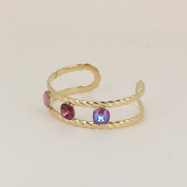 Manchette - ornée de cristaux de Swarovski® 12mm et 10mm