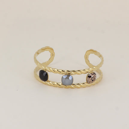 Manchette - ornée de cristaux de Swarovski® 12mm et 10mm