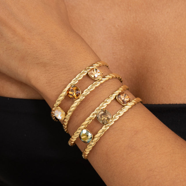 Manchette - ornée de cristaux de Swarovski® 12mm et 10mm