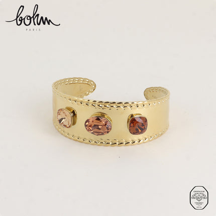 Manchette - ornée de cristaux de Swarovski® ovale et 2 carrés de 10mm