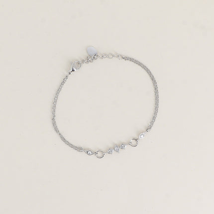 Bracelet - 2 rangs avec cristaux navettes et ronds