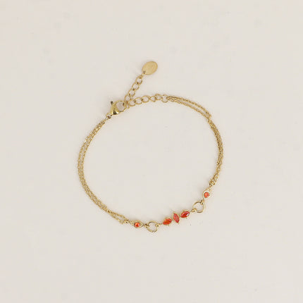 Bracelet - 2 rangs avec cristaux navettes et ronds