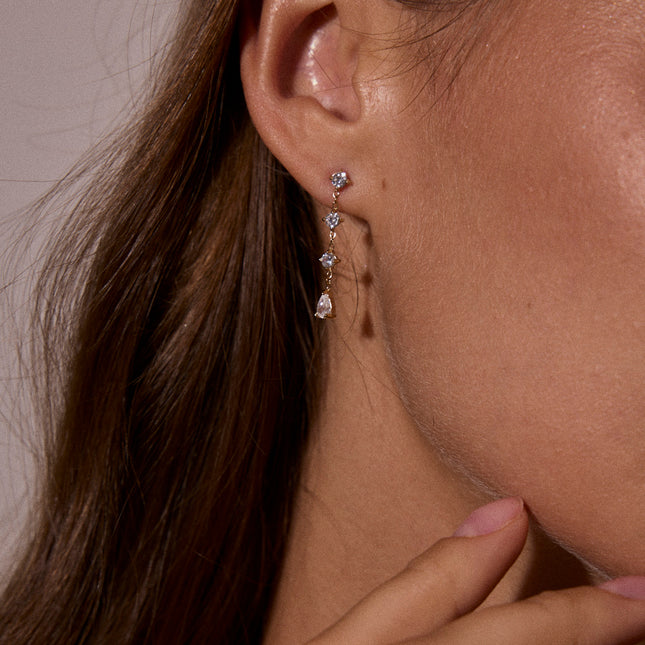 Dangle Earrings - 4 Crystals