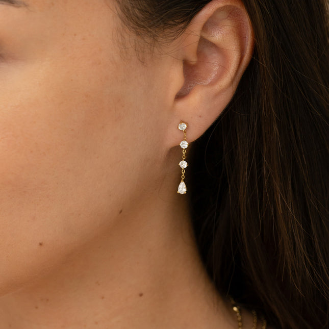 Boucles pendantes - 4 cristaux