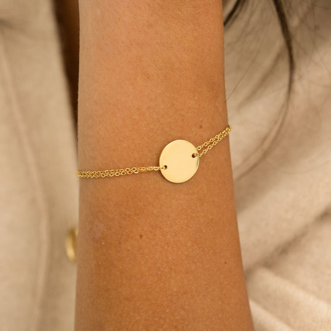 Bracelet - pastille ronde 15mm