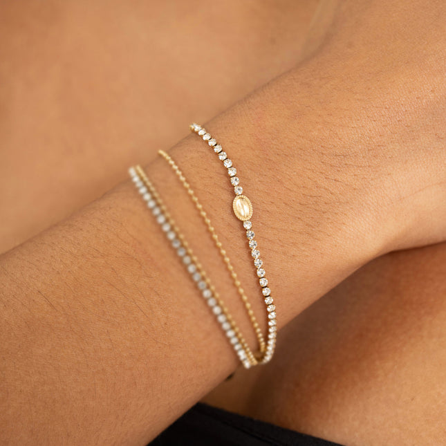 Bracelet - chaîne rivière et ovale