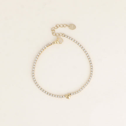 Bracelet - chaîne rivière et petit coeur