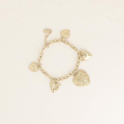 Bracelet - breloques coeurs