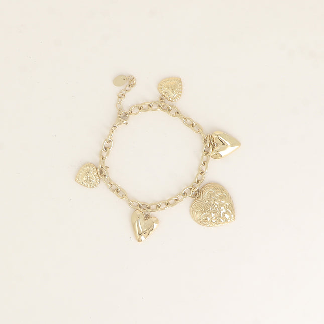 Bracelet - breloques coeurs