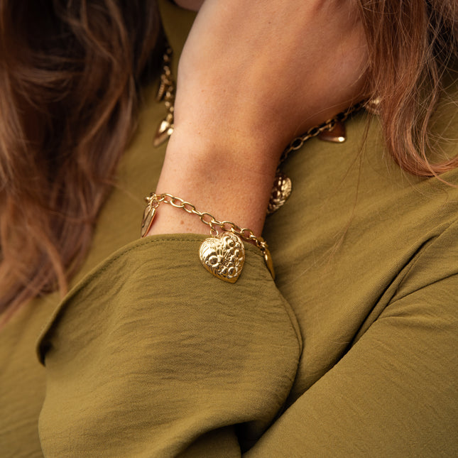Bracelet Amélys - breloques coeurs
