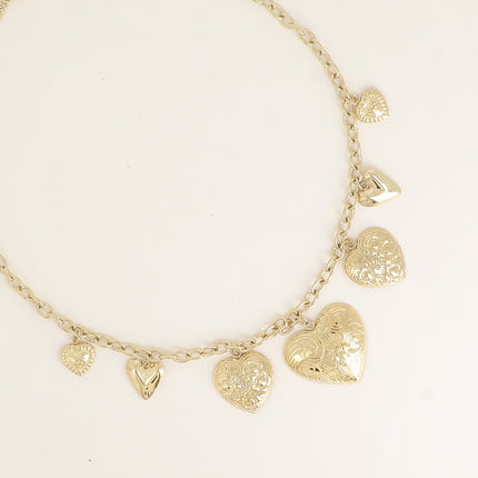 Collier - breloques coeurs