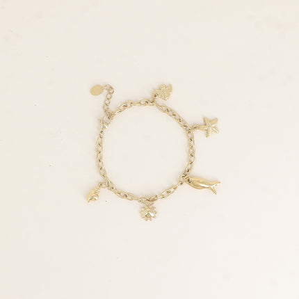 Bracelet - poissons, coquillages, soleil, étoile de mer