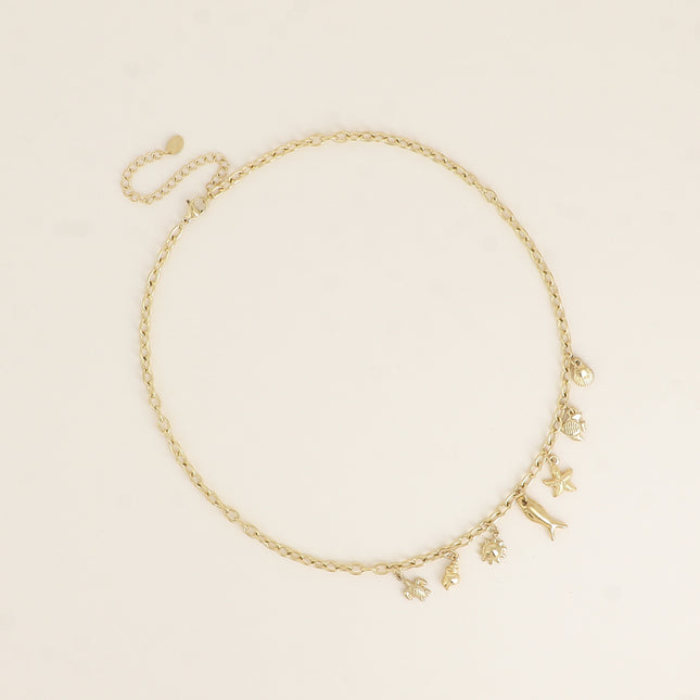 Collier - poissons, coquillages, soleil, étoile de mer