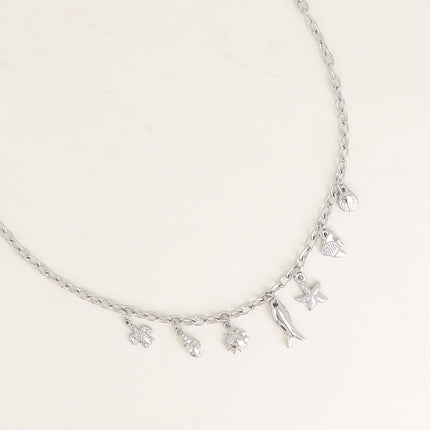 Collier - poissons, coquillages, soleil, étoile de mer