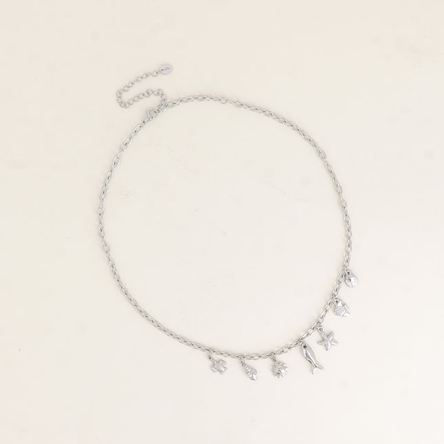 Collier - poissons, coquillages, soleil, étoile de mer