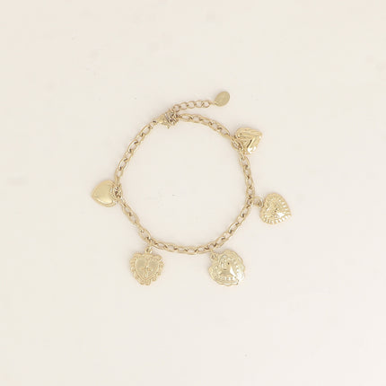 Bracelet - breloques coeurs